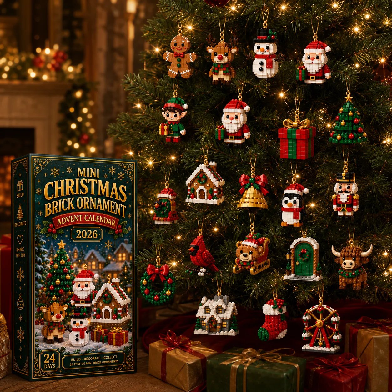 Mini Christmas Brick Ornament Advent Calendar