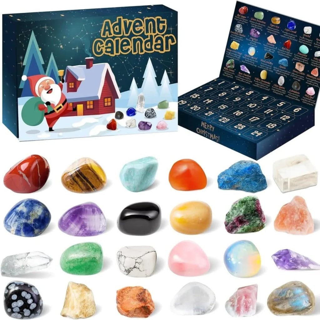 Christmas 24-day Advent Calendar with crystals Decorative Gemstone Set