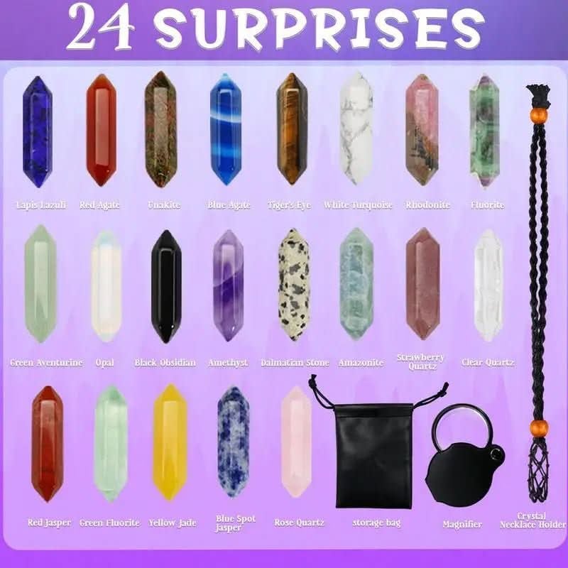 Christmas 24-day Advent Calendar with crystals Healing Gemstones Kit