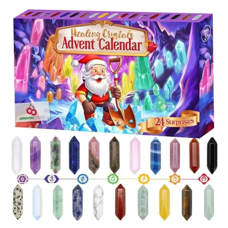 Christmas 24-day Advent Calendar with crystals Healing Gemstones Kit