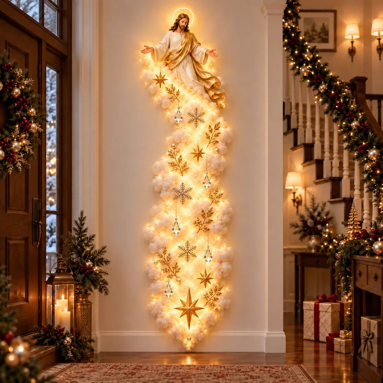 Christmas Wall Decorations Illuminated Vertical Angel Display