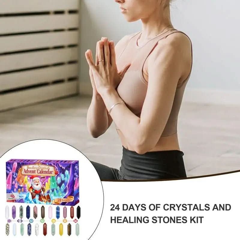 Christmas 24-day Advent Calendar with crystals Healing Gemstones Kit