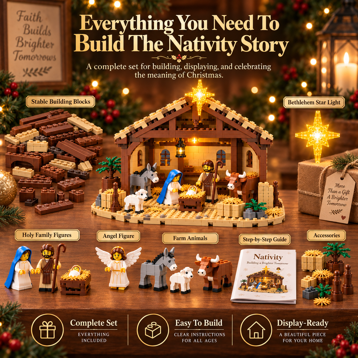 Christmas Illuminated Nativity Set