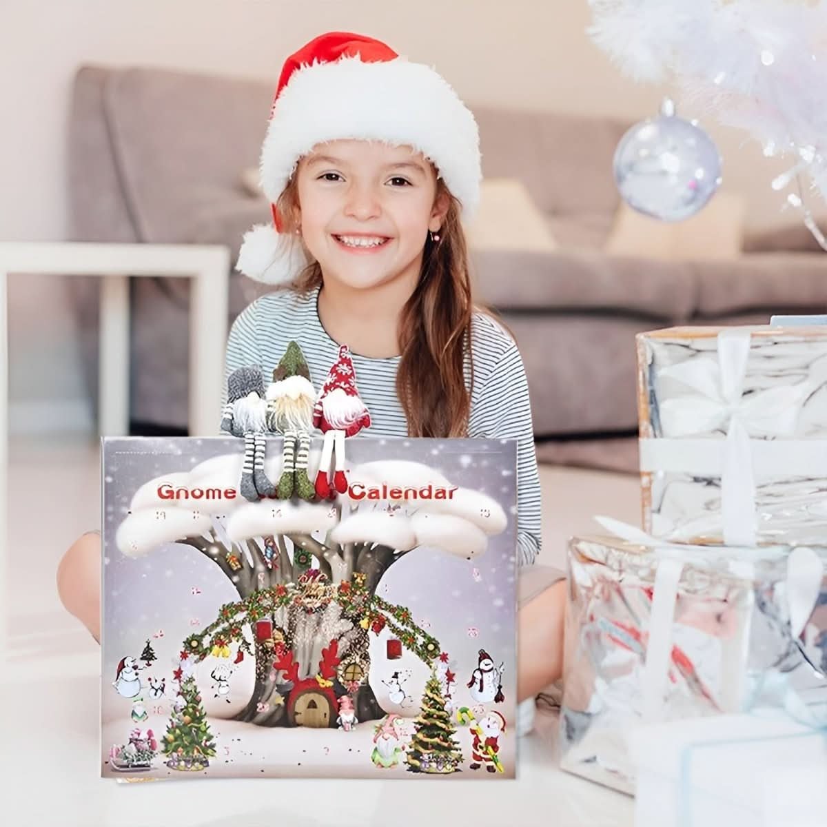 Women's Christmas 24-day Advent Calendar with plush gnome Festive Count