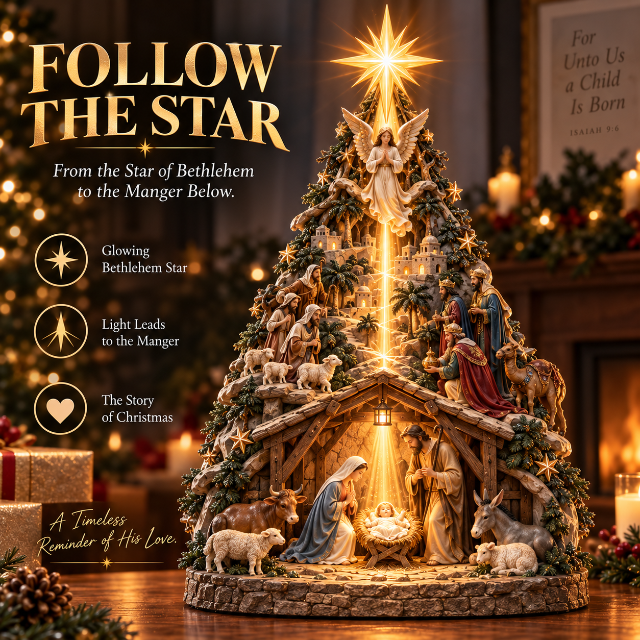 Christmas Glowing Star Tree Topper
