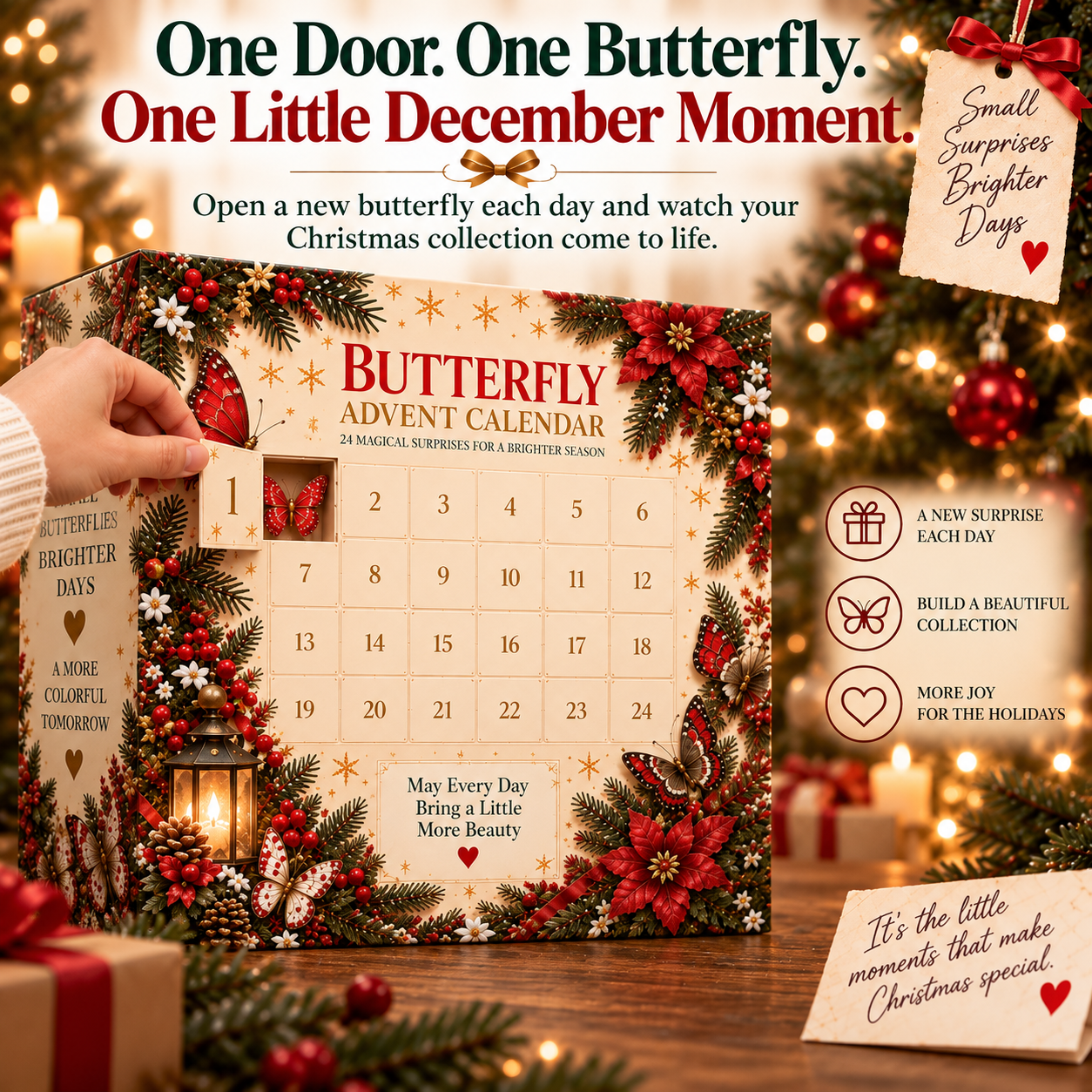 Butterfly Advent Calendar with 24 Magical Surprises
