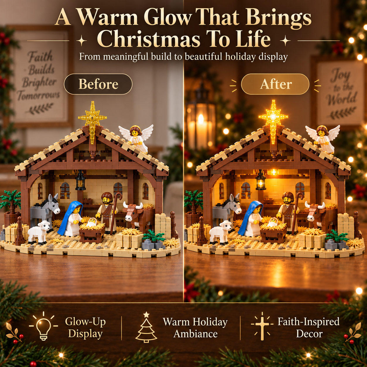 Christmas Illuminated Nativity Set