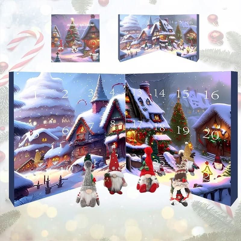 Women's Christmas 24-day Advent Calendar with plush gnome Festive Count