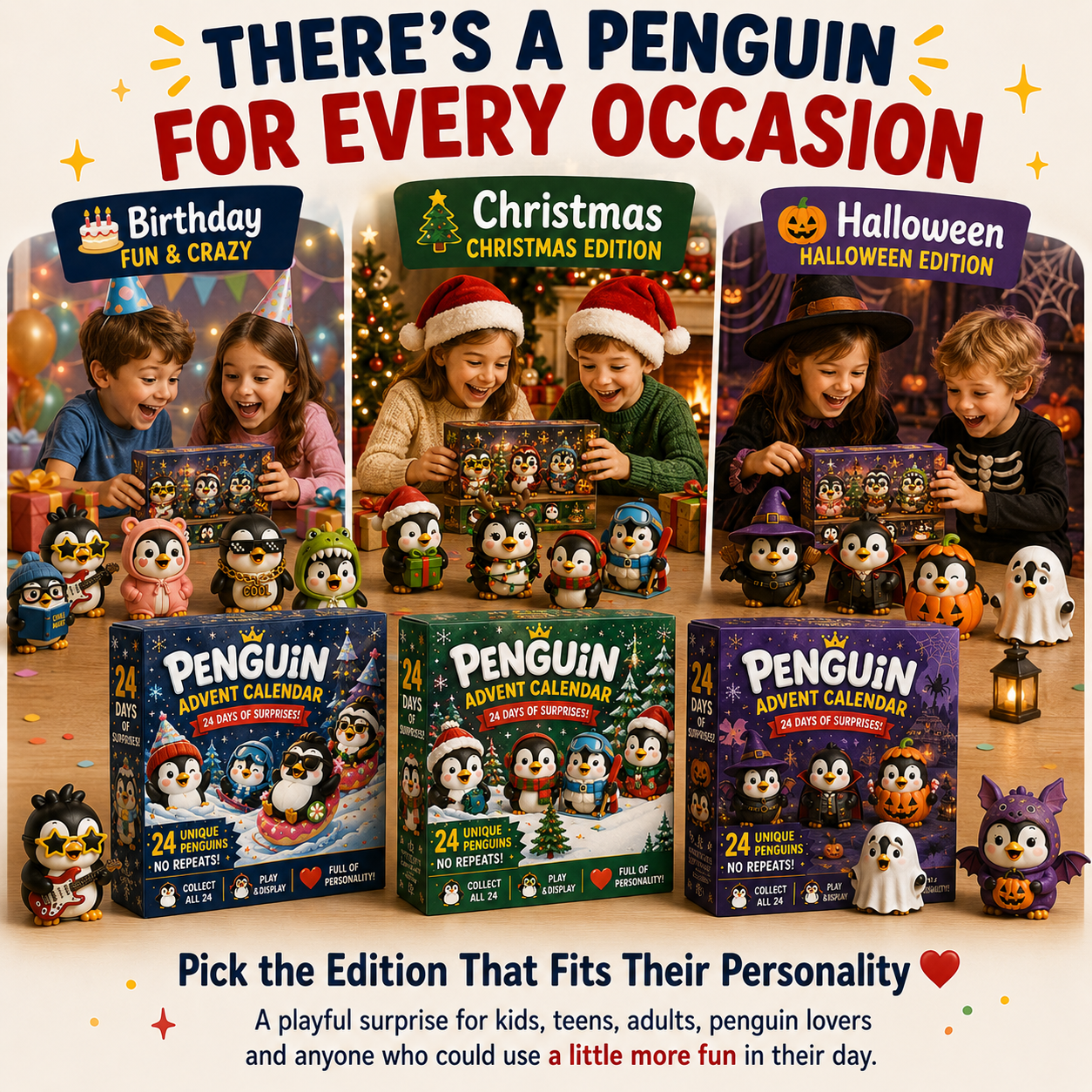 Penguin Advent Calendar Collectible Surprise Set