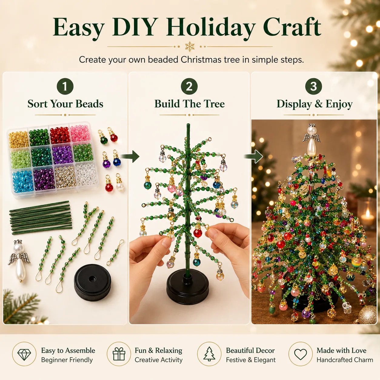 Beaded Christmas Tree DIY Craft Kit