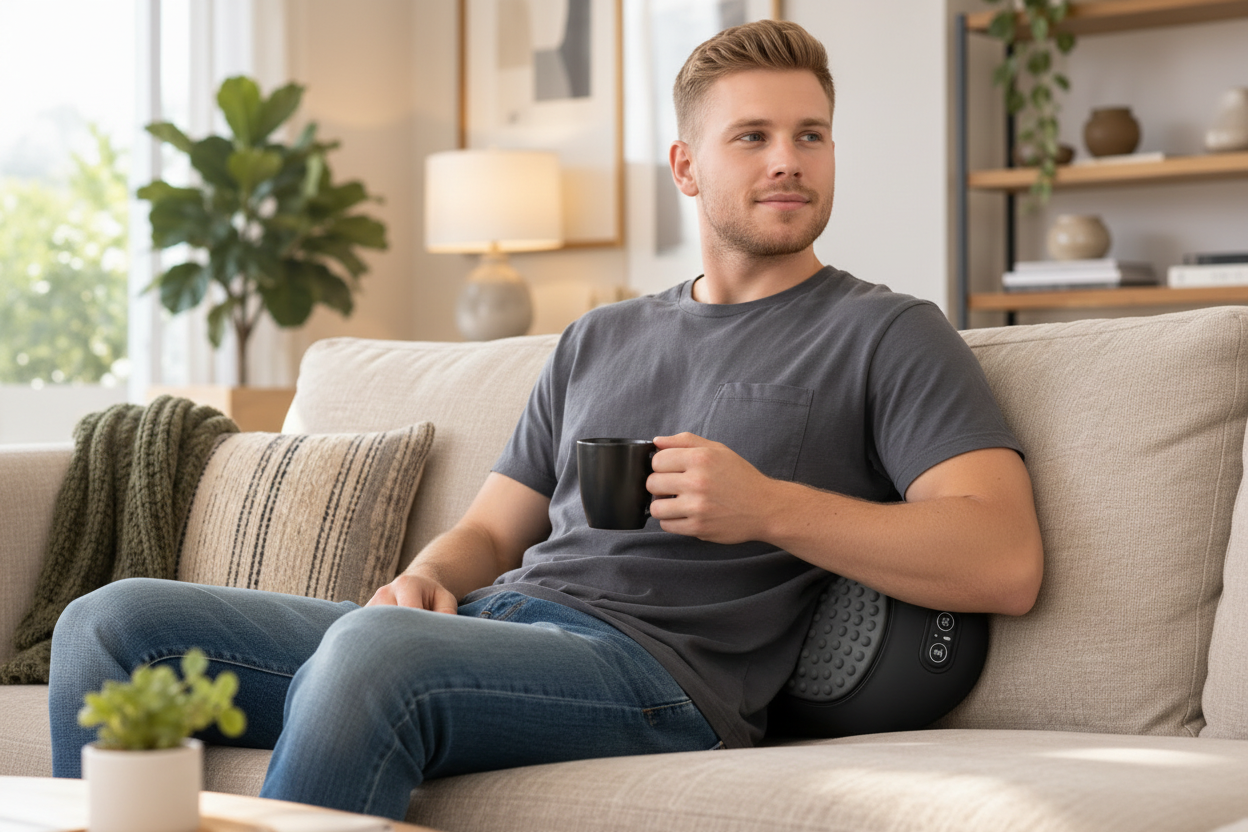 Lumbar Support Pillow with Integrated Control Panel
