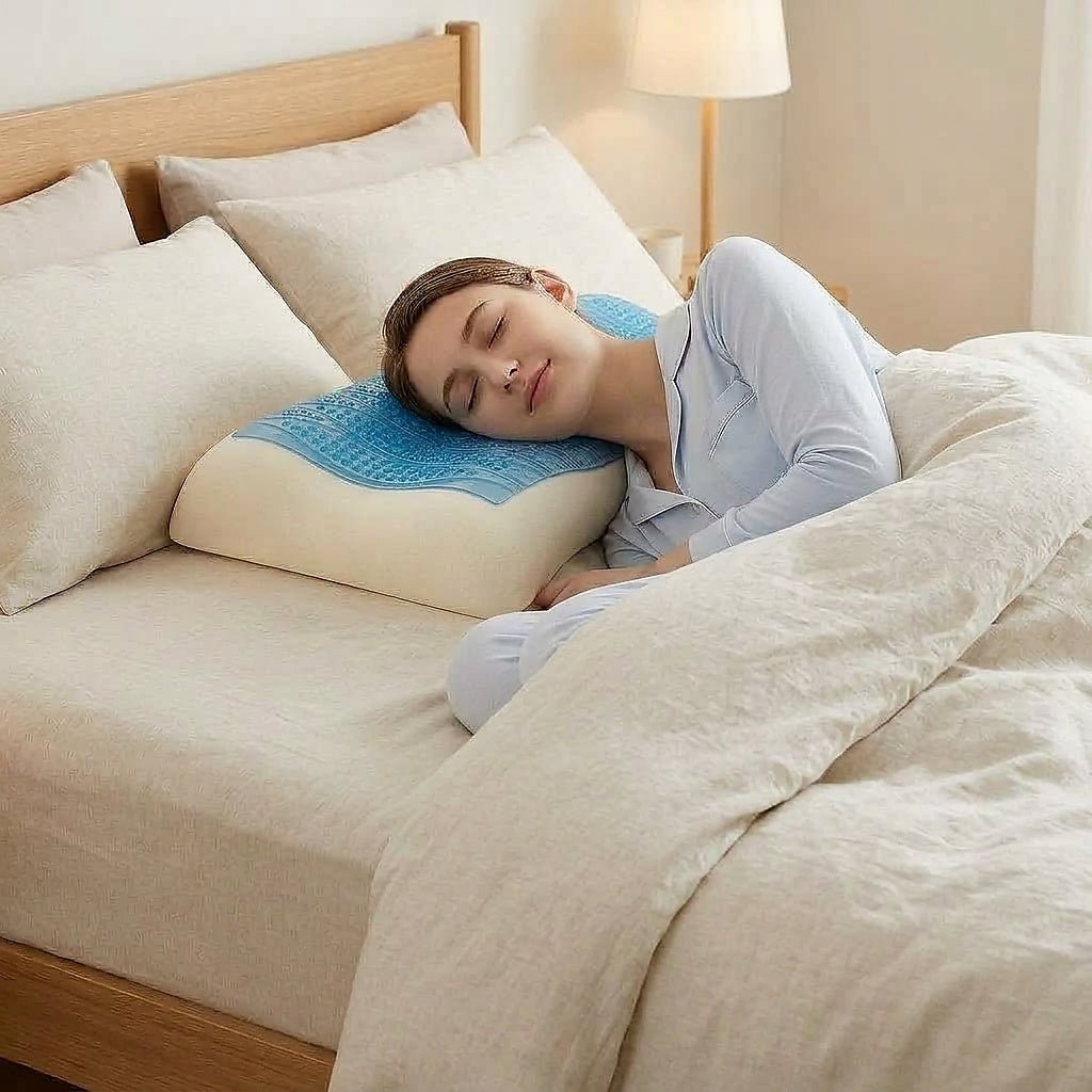 Contoured Memory Foam Pillow with Gel Layer