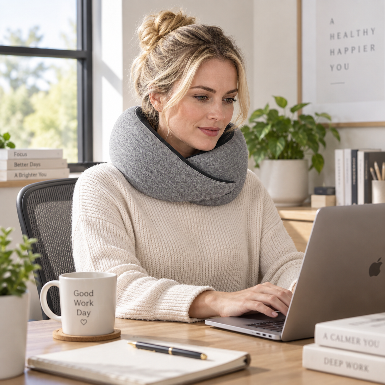 U-Shaped Neck Pillow with Wrap Closure