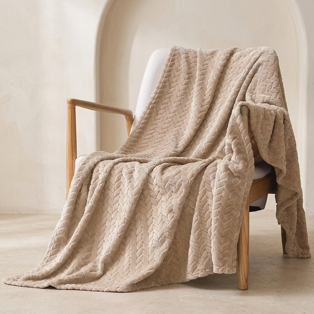 Wheat Grain Pattern Flannel Blanket