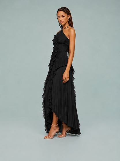 Caroline | Women's Ruched Halterneck Maxi Dress