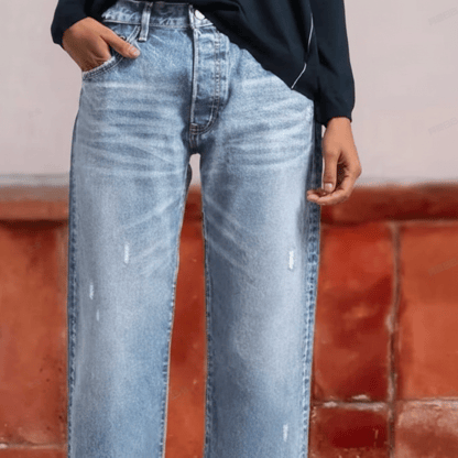 Frances | Women's Distressed Ripped Straight Leg Jeans