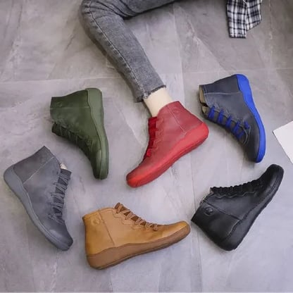 Diana | Women's Lace-Up Flat Ankle Boots