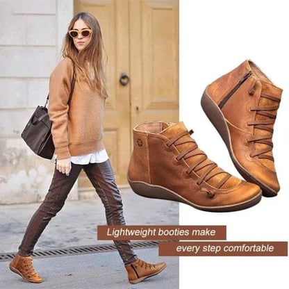 Diana | Women's Lace-Up Flat Ankle Boots