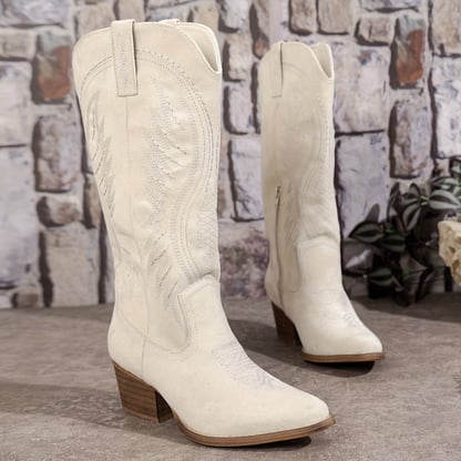 Hayley | Women's Embroidered Knee High Cowboy Boots