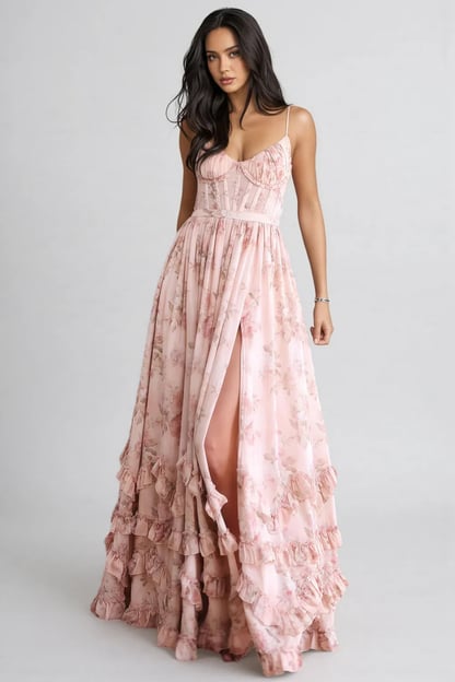 Summer | Women's Floral Ruffled Maxi Dress