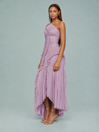 Caroline | Women's Ruched Halterneck Maxi Dress