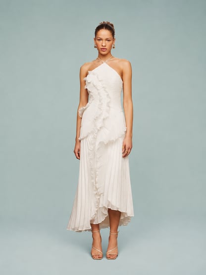 Caroline | Women's Ruched Halterneck Maxi Dress