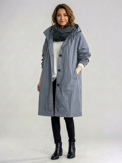 Ava | Women's Hooded Long Lightweight Jacket