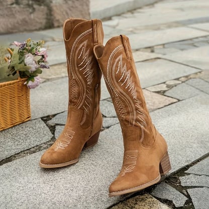 Hayley | Women's Embroidered Knee High Cowboy Boots