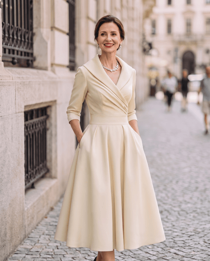 Karen | Women's Wrap Midi Wedding Guest Dress