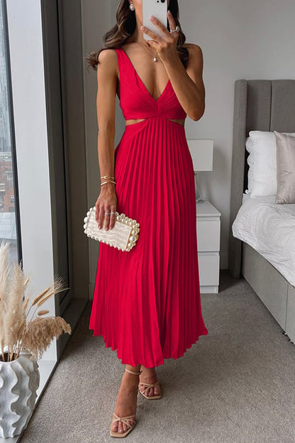 Chloe | Women's Pleated Maxi Wedding Guest Dress