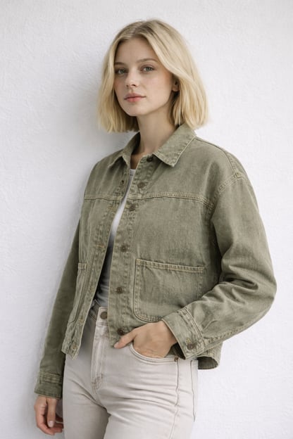 Sarah | Women's Classic Button-Front Denim Jacket