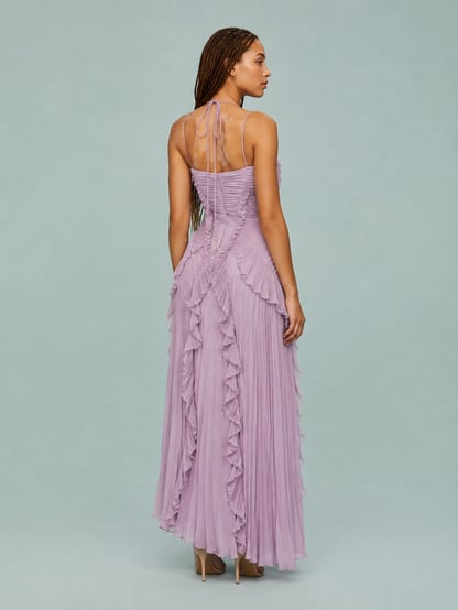 Caroline | Women's Ruched Halterneck Maxi Dress