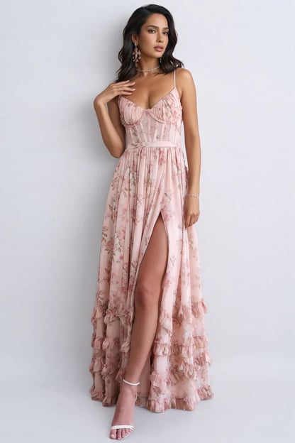 Summer | Women's Floral Ruffled Maxi Dress