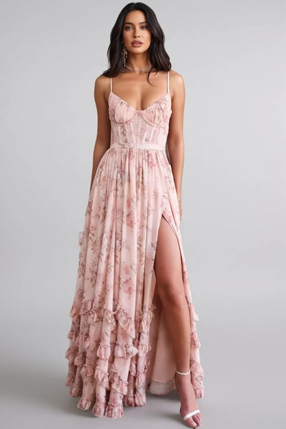 Summer | Women's Floral Ruffled Maxi Dress