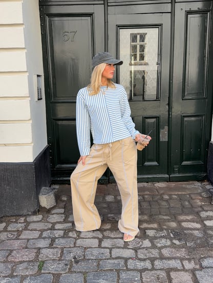 Sandra | Women's Striped Low Rise Wide Leg Pants