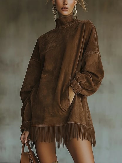 Jacqueline | Women's Oversized Long Sleeve Mini Dress