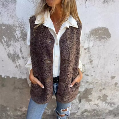 Rosie | Women's Textured Wool Vest Jacket