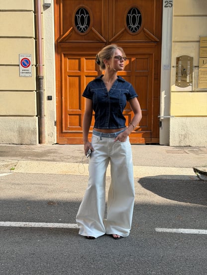 Jacqueline | Women's Low Rise Wide Leg Jeans