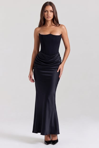 Violet | Women's Ruched Evening Maxi Dress