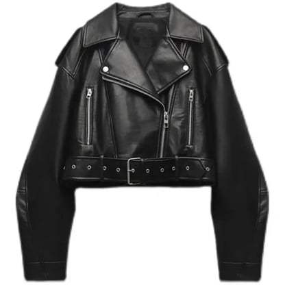 Camilla | Women's Cropped Leather Moto Jacket