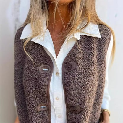 Rosie | Women's Textured Wool Vest Jacket