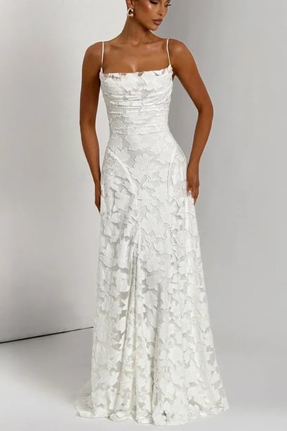 Alison | Women's Backless Lace Maxi Formal Dress