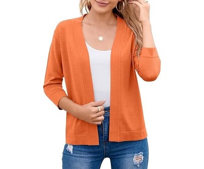 Amber | Women's Relaxed Open-Front Cropped Cardigan