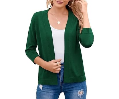 Amber | Women's Relaxed Open-Front Cropped Cardigan