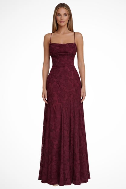 Alison | Women's Backless Lace Maxi Formal Dress