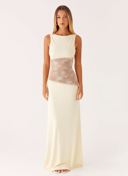 Claire | Women's Sleeveless Lace Maxi Cocktail Dress
