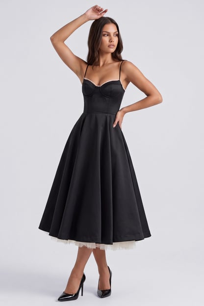 Lesley | Women's Sweetheart Tulle Midi Dress