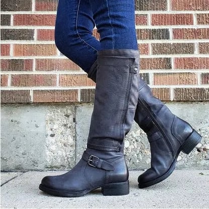 Joanne | Women's Buckled Knee High Riding Boots