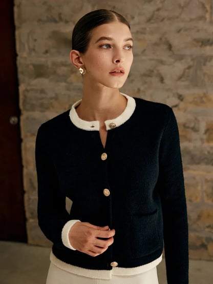 Hayley | Women's Cropped Button Up Knit Cardigan
