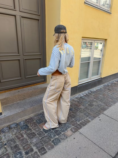 Sandra | Women's Striped Low Rise Wide Leg Pants
